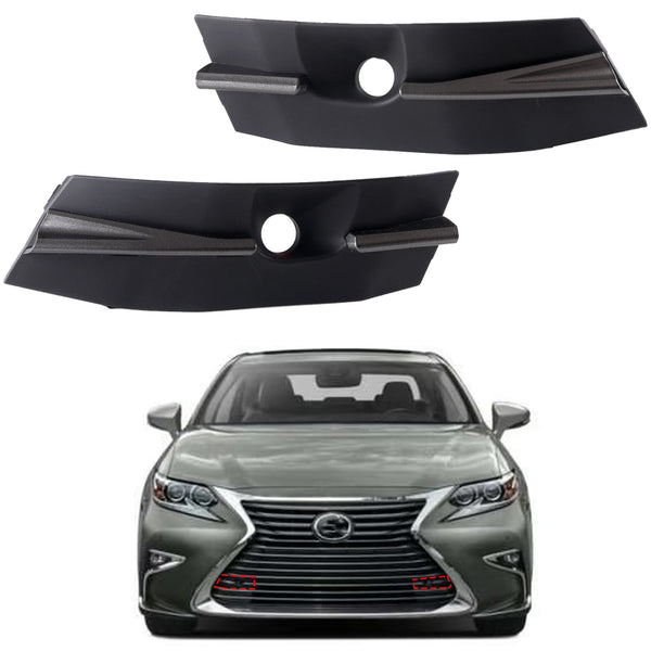 2016 2017 2018 Lexus ES300h & ES350 Front Lower Grille Cover Inserts with Sensor Holes Left Right Pair by AutoModed