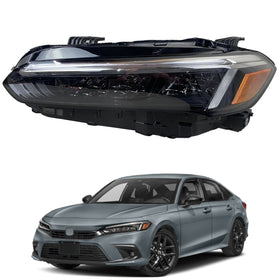 2022 2023 Honda Civic Sport Touring Front LED Headlight Headlamp Assembly Driver Side Black by Automoded